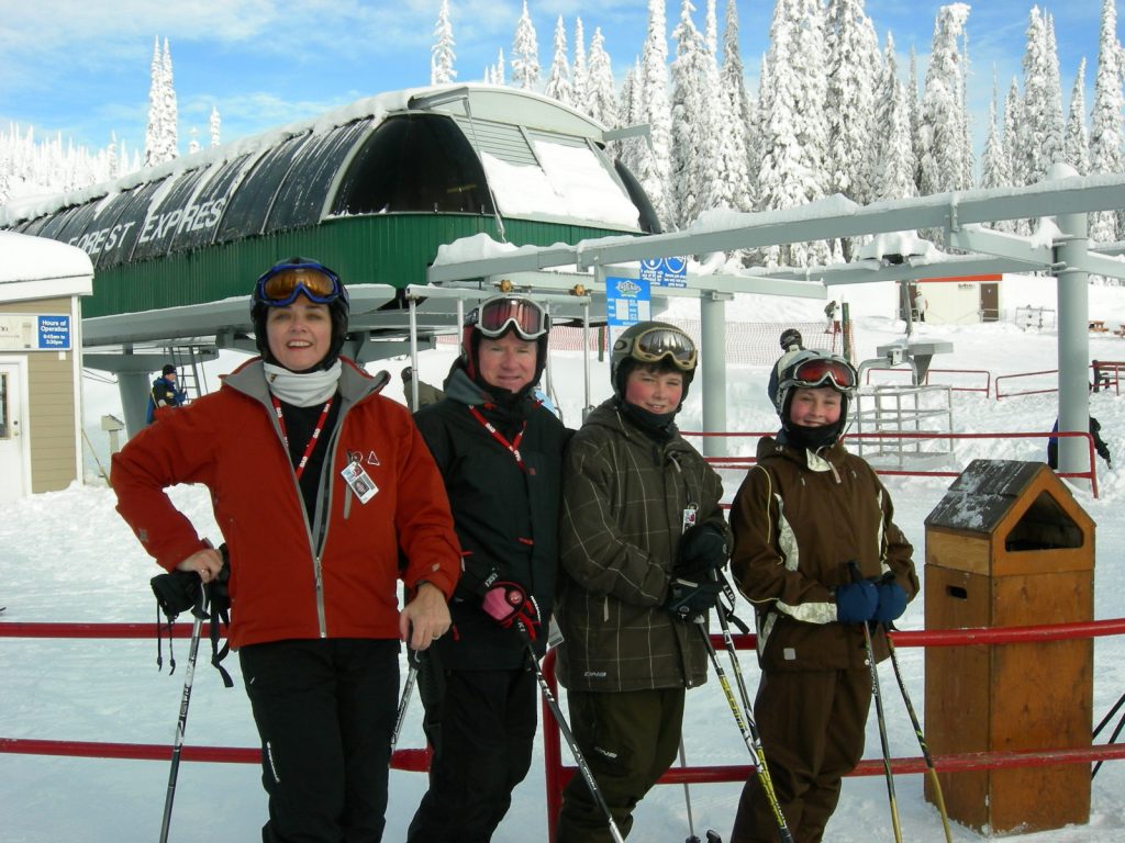 Sue with her family - Big White 2006